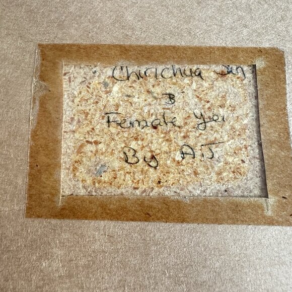 VTG Authentic Navajo Sandpainting Female Yei Signed A. J. 13.5 X 9.5" Frame READ - Picture 5 of 16